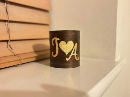 Personalised Couple's Moonlit Glow Veneered Tealight holder - Gift