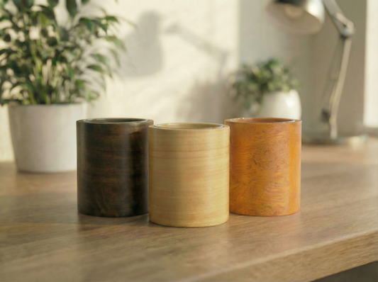 Classic Signature Set Wood Veneered Tealight holder - Gift