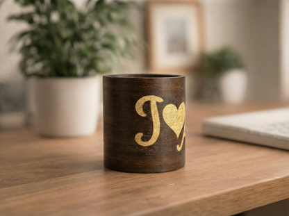 Personalised Couple's Moonlit Glow Veneered Tealight holder - Gift