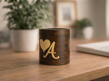 Personalised Couple's Moonlit Glow Veneered Tealight holder - Gift