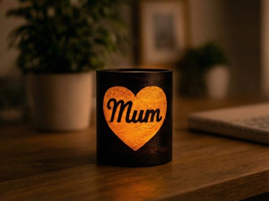 Mother's Day Moonlit Glow Veneered Tealight holder - Gift