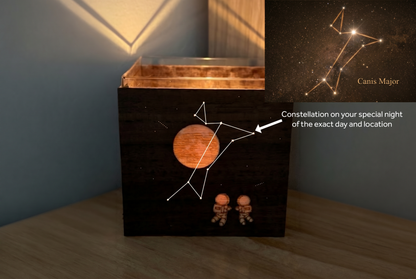 Moonlit Glow Astro Constellation Cubic Tealight Holder - Couple's Gift